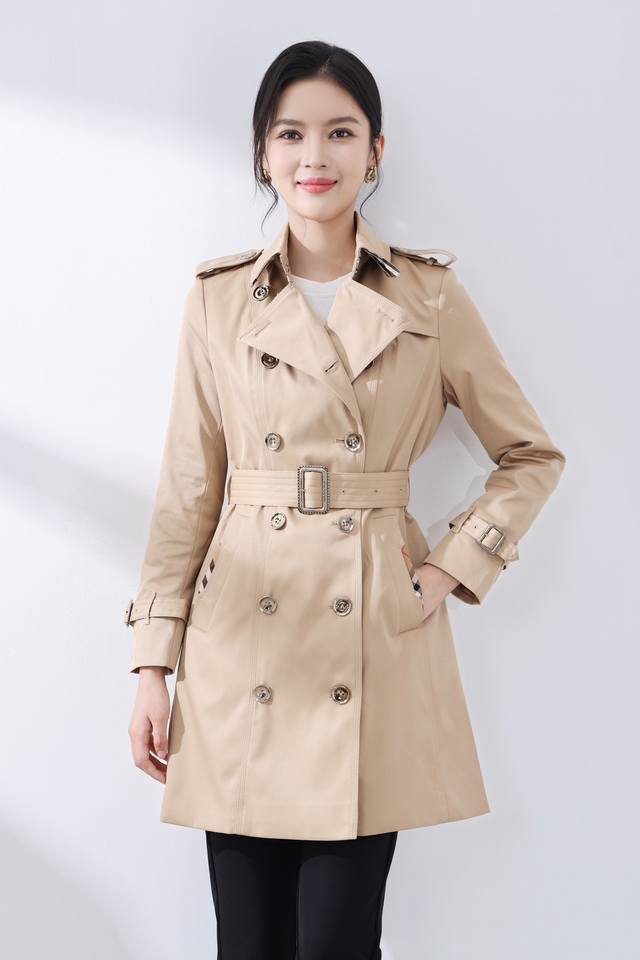 b New Mid-Length Windbreaker Jacket Style No. 129972 Color Khaki Size Sml Xl