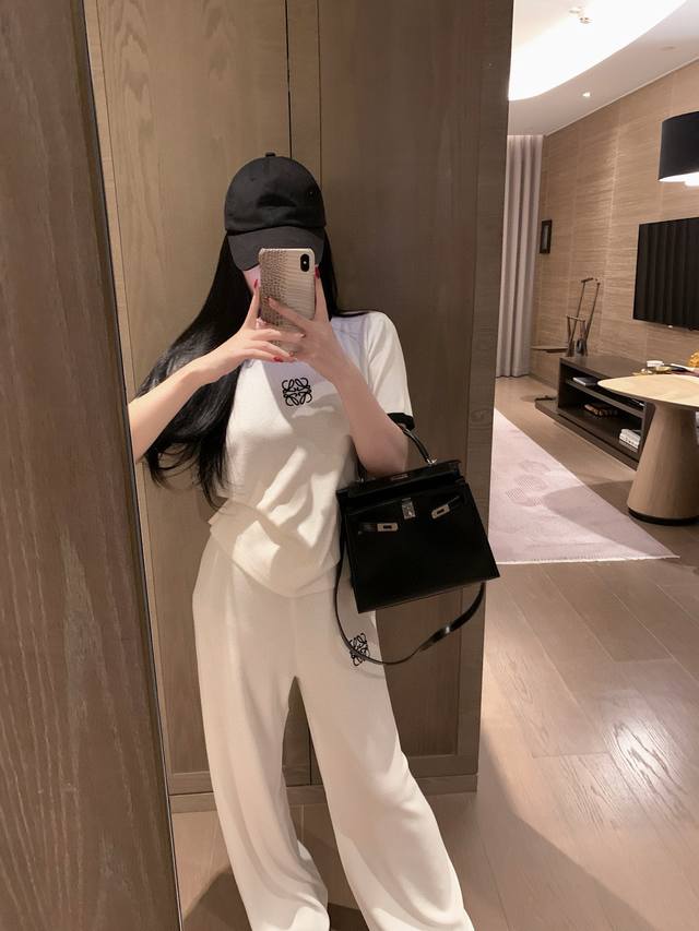 Running Suit Loe*E Contrast Color Embroidery Knitted Suit Universal All-Match Se