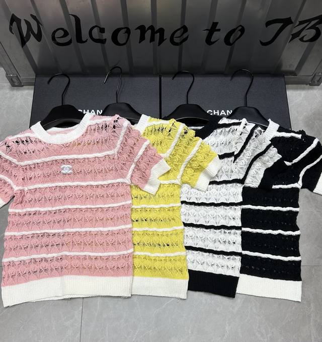 New Product Online Style Number: 29206# #Xiangxiang Hollow Striped Short-Sleeved