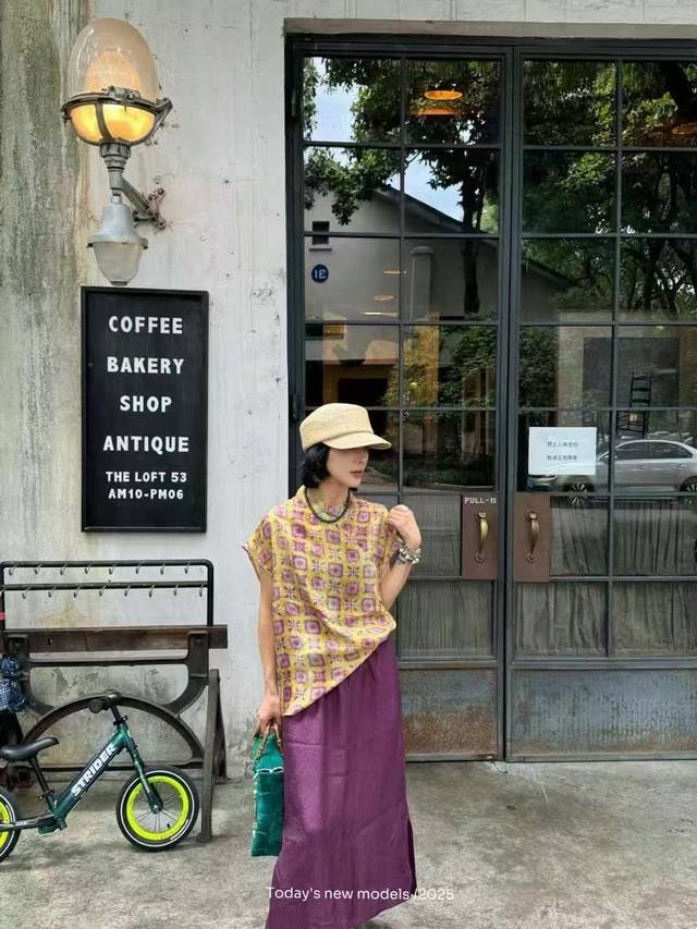 Top Viscose Silk Gauze Top Bright National Style Loose Viscose Silk Gauze Top Wi