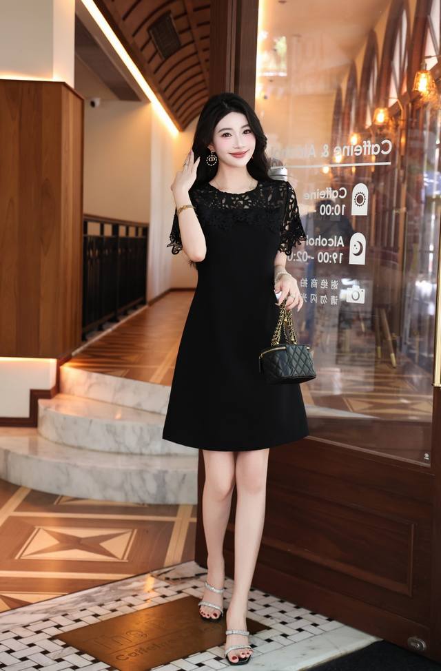 Dress Spring And Summer New Hollow Embroidery Water-Soluble Flower Splicing Temp
