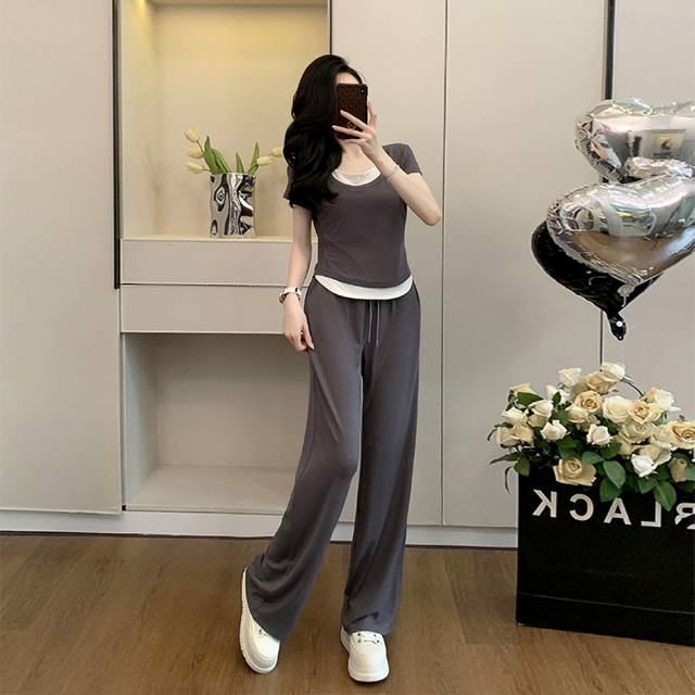 Suit Size S-Xxl Color Charcoal Gray Fabric High Quality Modal 1*1 Free-Cut Ingre