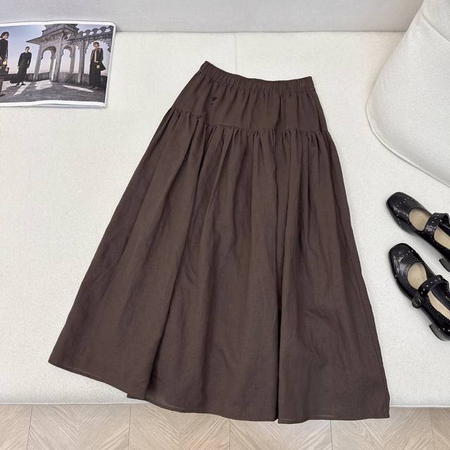 cd The Latest Spring And Summer Cotton And Linen Skirt With Bee Embroidery, F