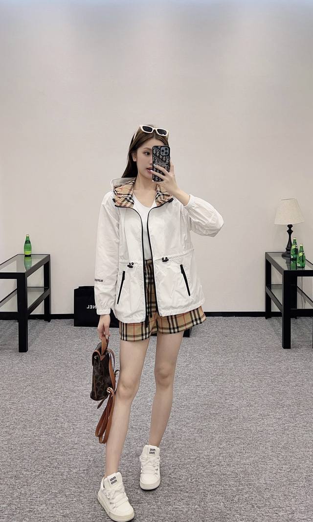 burbe*New Arrivals Hooded Jacket And Plaid Shorts Set Customized Yb Imported