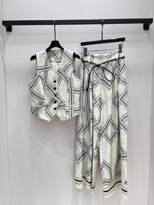 Highly Recommend The Niche 2025 Spring And Summer New Printed Sleeveless Trouser
