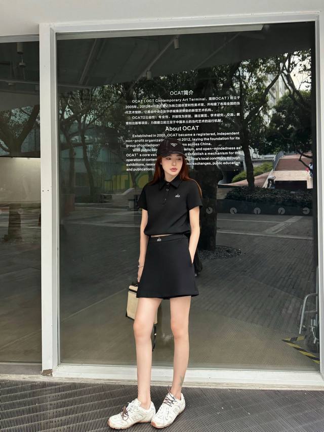 Strongly Recommends Alo 2025 New Suit. Lapel Drawstring Short-Sleeved Top With S