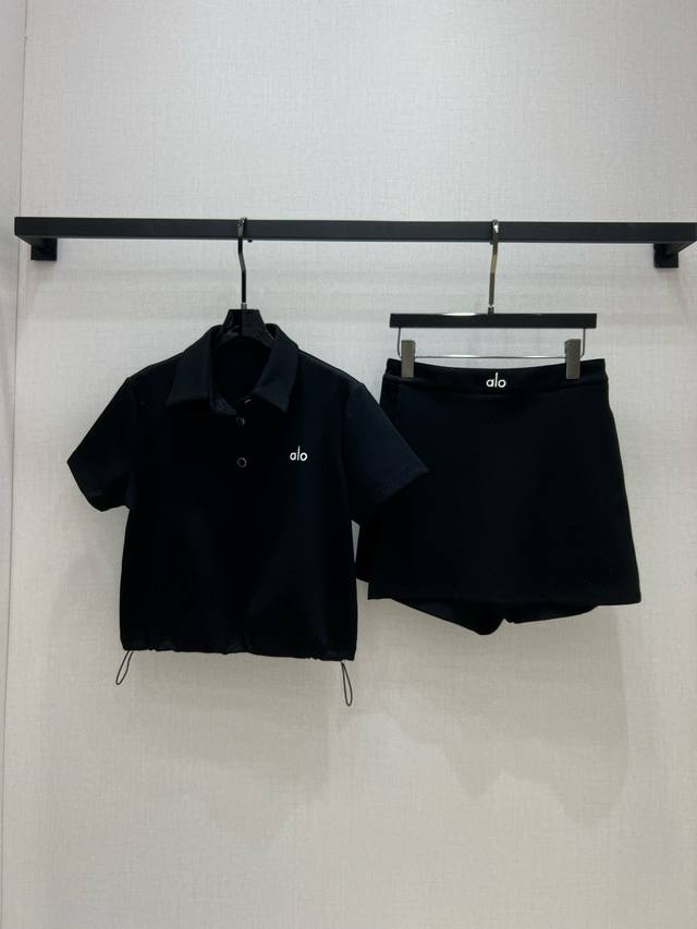 Strongly Recommends Alo 2025 New Suit. Lapel Drawstring Short-Sleeved Top With S