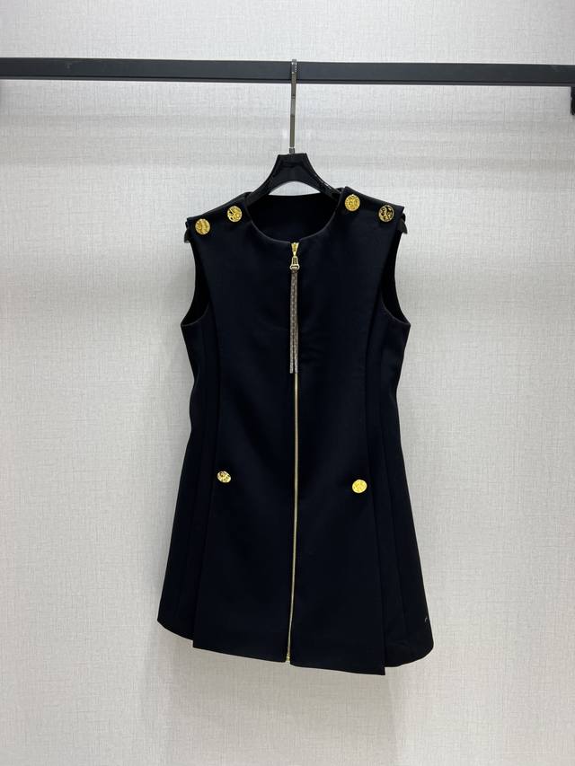 Strongly Recommends Lv*2025 Spring And Summer New Zipper Sleeveless Dress With D