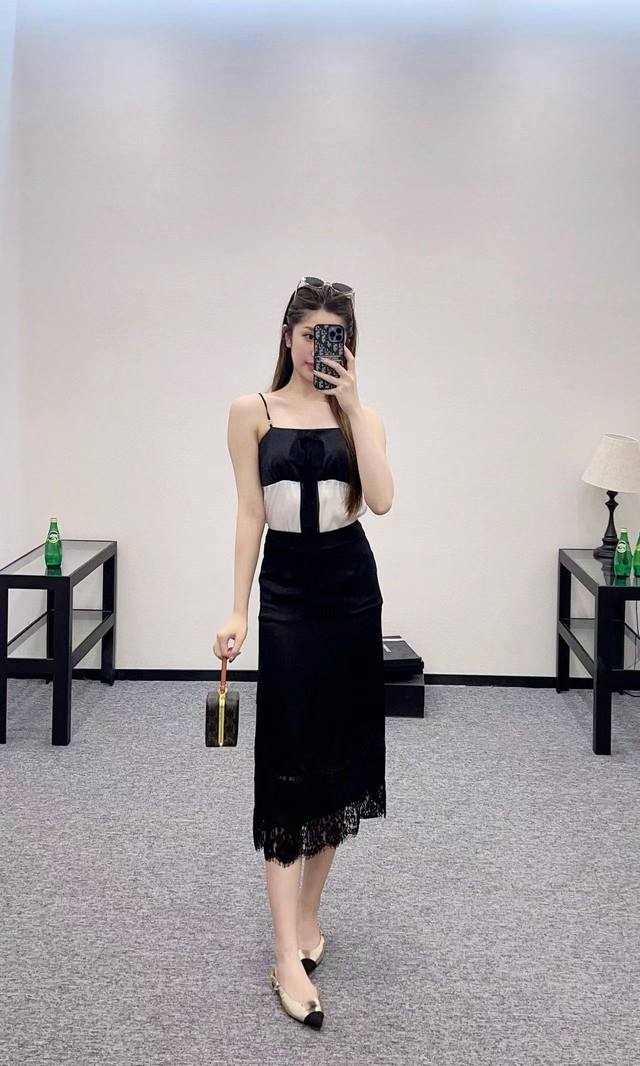 66167 Chanel Silk Contrasting Camisole Customized Yb 100% Mulberry Silk Mater