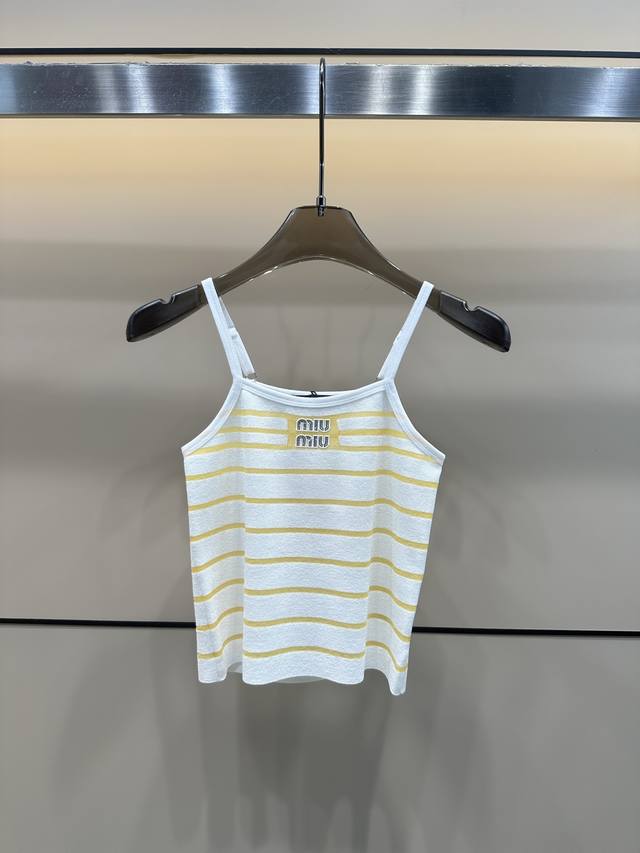 Style No.:82827 Miumi 25 Summer New Striped Color Matching Knitted Sling