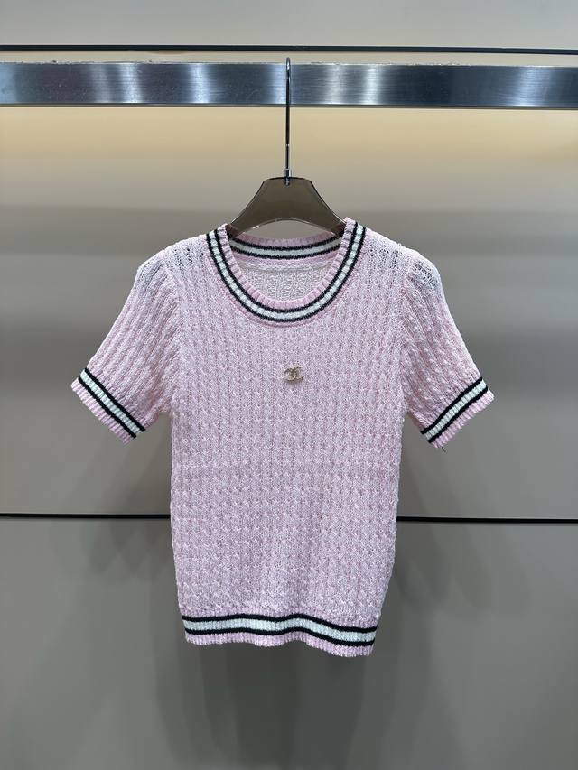Style No.:82825 Chane 25 New Summer Color Matching Knitted Short Sleeves