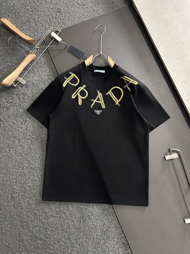 Prada 2025Ss Spring And Summer Latest Round Neck Fashion Short-Sleeved T-Shirt O