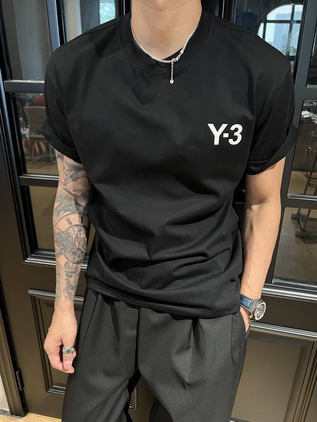 y 3 Summer New T-Shirt With Bright Offset Logo, Simple And Eye-Catching, Pure