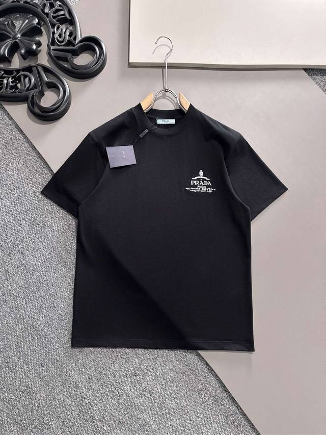 Prada 2025 Early Spring Latest Short-Sleeved T-Shirt Original Label Customized F