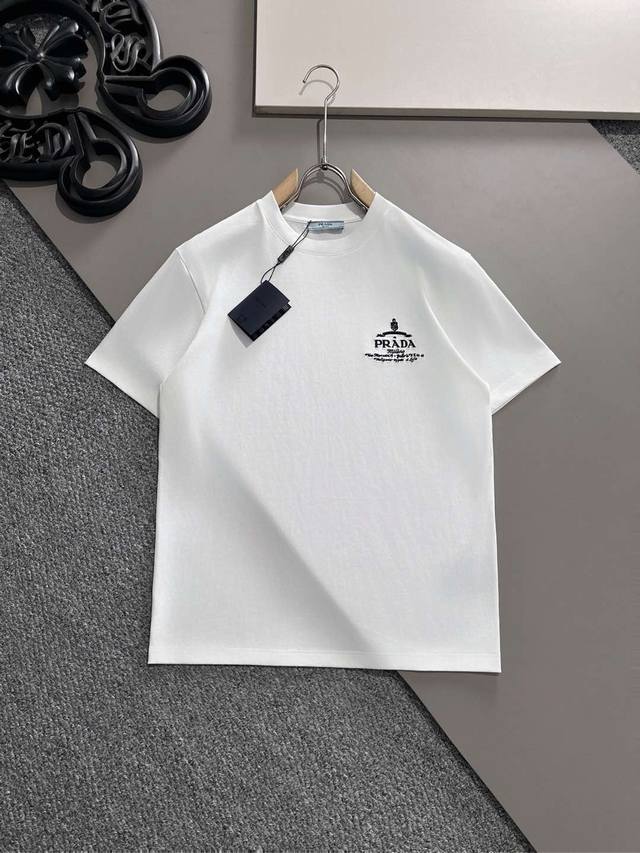 Prada 2025 Early Spring Latest Short-Sleeved T-Shirt Original Label Customized F