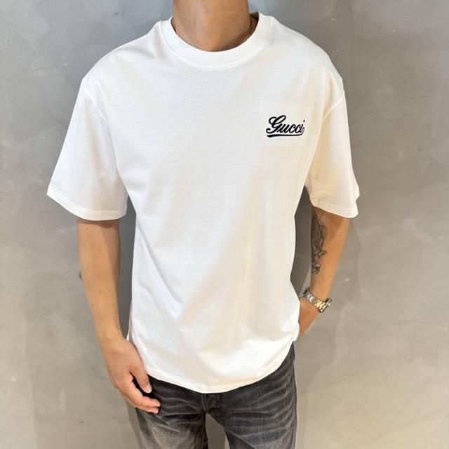 gucci Summer Short-Sleeved Shirt Made Of High-Quality Cotton Fabric, Skin-Fri