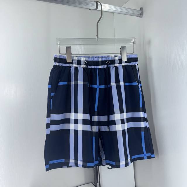 Burberry New Summer Men's Casual Shorts Beach Pants High-End Custom Polyester Fa
