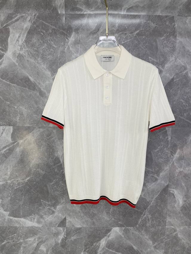 thom Browne Four-Bar Knitted Polo Shirt Upgraded Inspiration From The 1980S R