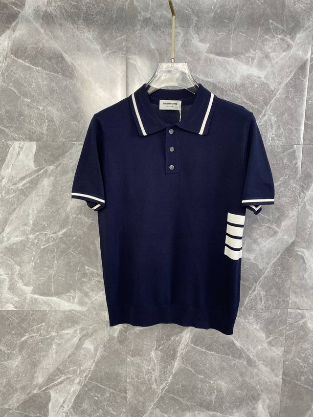 thom Browne Four-Bar Knitted Polo Shirt Upgraded Inspiration From The 1980S R