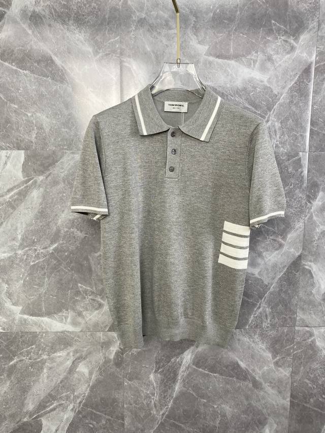 thom Browne Four-Bar Knitted Polo Shirt Upgraded Inspiration From The 1980S R