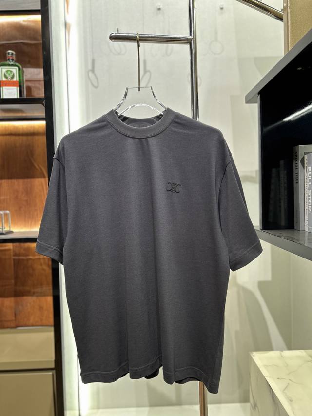 ce Celine Arc De Triomphe Small Logo Short-Sleeved T-Shirt The Version Is Loo