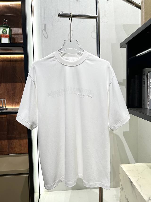 aw Alexander Wang Short-Sleeved Small Letter Print Pattern The Classic Small