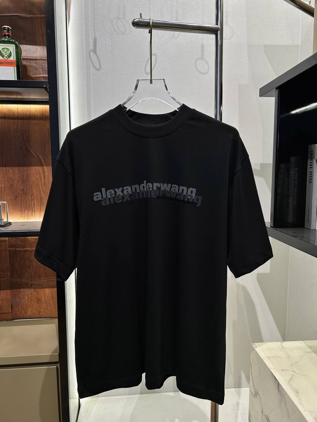 aw Alexander Wang Short-Sleeved Small Letter Print Pattern The Classic Small
