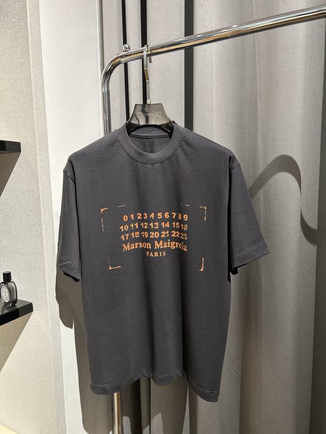 Margiela Digital T-Shirt With Direct Spray Logo Short Sleeves. Three Colors Are
