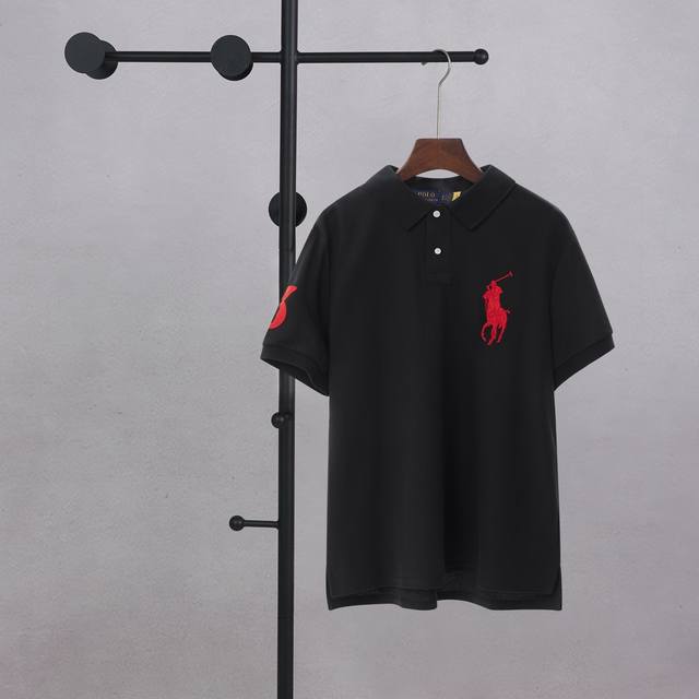Ralph Lauren Polo Pattern Lapel Chest Large Logo Embroidered Short Sleeves P Pri