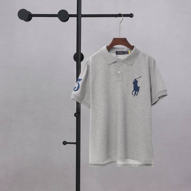 Ralph Lauren Polo Pattern Lapel Chest Large Logo Embroidered Short Sleeves P Pri