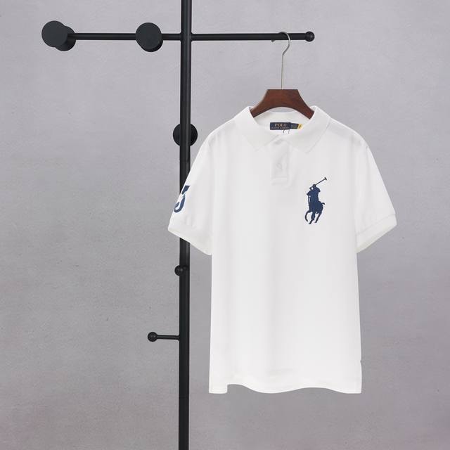 Ralph Lauren Polo Pattern Lapel Chest Large Logo Embroidered Short Sleeves P Pri