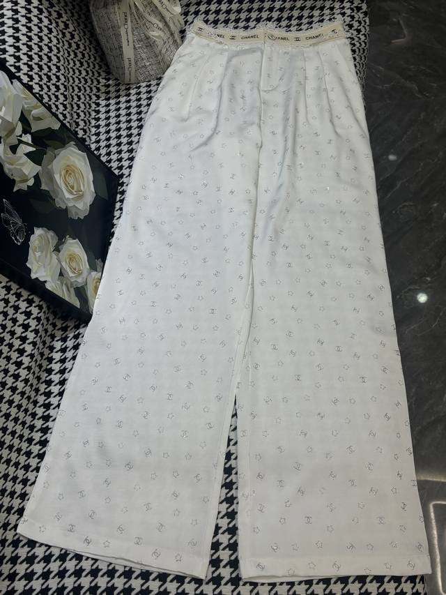 Trousers Miaojia 25 Spring And Summer New Lace Letter Ribbon Logo Hot Silver Hig