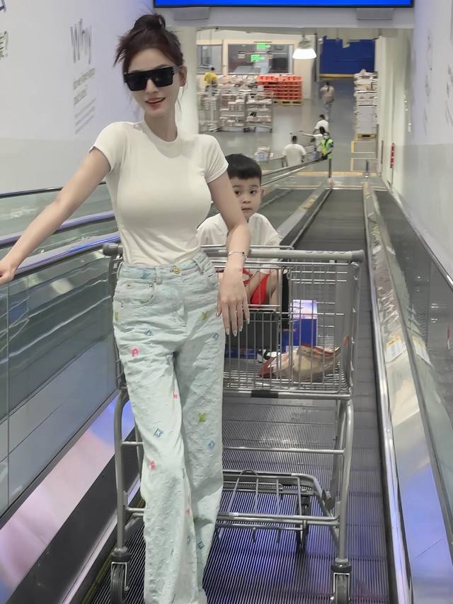 Jeans Lvjia 25 Spring And Summer New Full Print Jacquard Embroidery Straight Jea