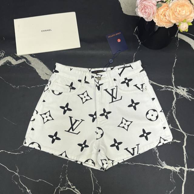 Denim Shorts Lvjia 25 Spring And Summer New Full Print Old Flower High Waist Sli