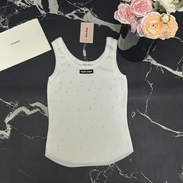 Knitted Vest Miaojia 25 Early Spring New Style Heavy-Duty Diamond-Studded Fabric