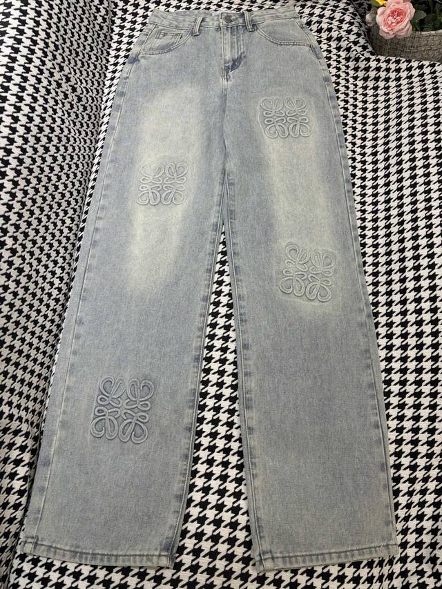Jeans Loew 25 Early Spring New Style Rubberized Large Logo Steel Printed Straigh