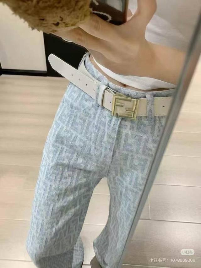 With Belt Fend* Full Logo Jeans Classic Logo With The Same Belt Very Good Modifi