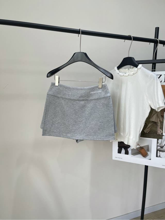 annlight Grey Sports Short Skirt Pants Fabric: Cotton Blen D Color: Light Gre