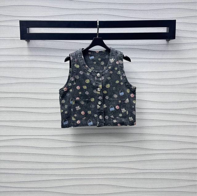 chane*2025 New Arrivals Customized Colorful Printed Denim Vests Yb Imported T