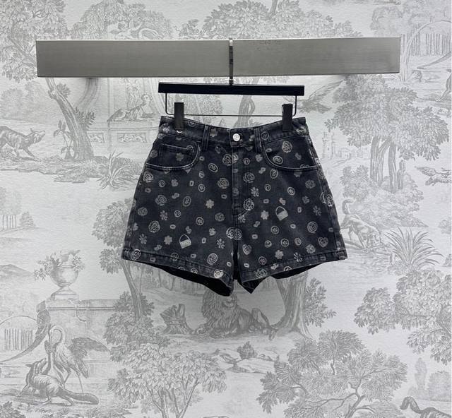 chane*2025 New Arrival Laser Denim Shorts Customized Yb Imported Twill Cotton