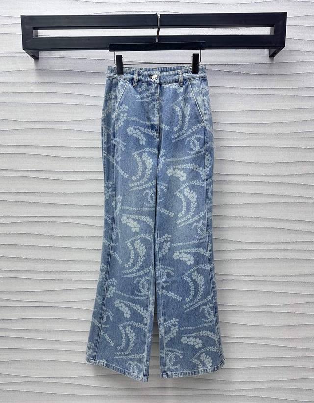 chane*2025 New Arrivals Printed Denim Trousers Customized Yb Imported Twill C