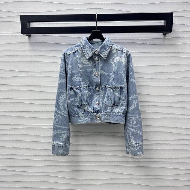 chane*2025 New Arrivals Printed Denim Jacket Customized Yb Imported Twill Cot