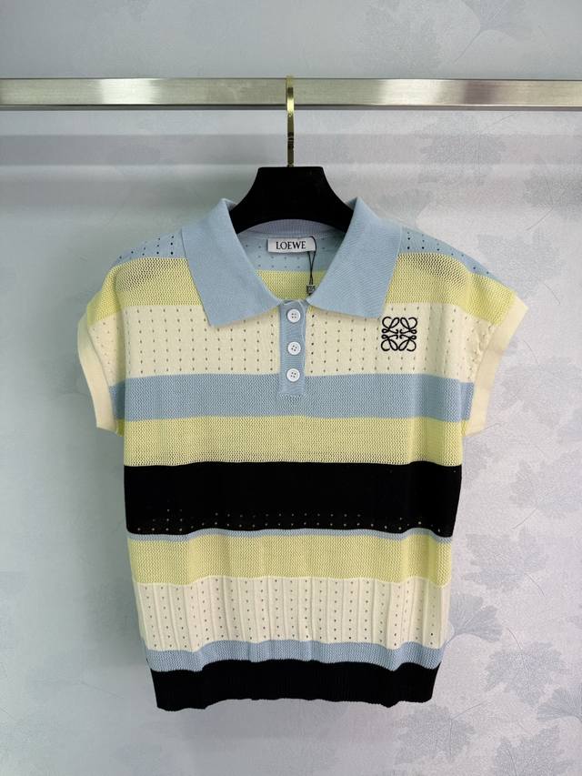 loew's New Lapel Color-Blocked Knitted Short-Sleeved Shirt Is Full Of Vitalit
