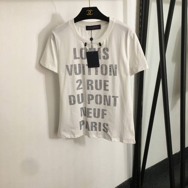 Style No. 20253291 Lv* New Chain Decoration Round Neck Letter Logo Printed Casua