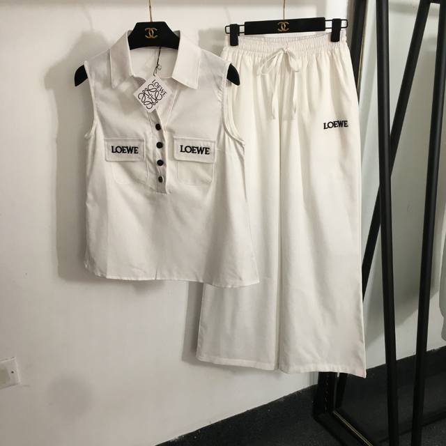 Style No. 20253287 Loew* New Linen Suit Logo Embroidery Pocket Sleeveless Lapel