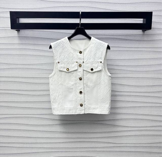 louis Vuitto*2025 New Arrival Jacquard Denim Vest Customized Yb Imported Twil