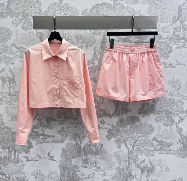 louis Vuitto*2025 New Arrivals Embroidered Shirt Shorts Set Customized Yb Imp