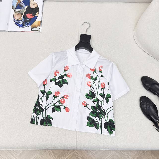 loe 25Ss The Latest Spring And Summer Resort Series Floral Print Short-Sleeve