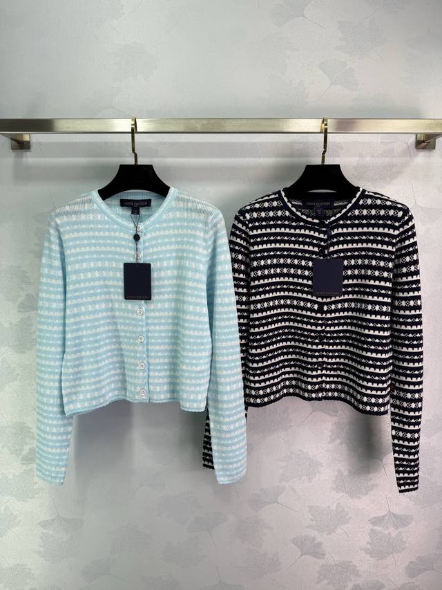 lou Louis Vuitton 25 Spring/Summer New Knitted Round Neck Cardigan Striped St