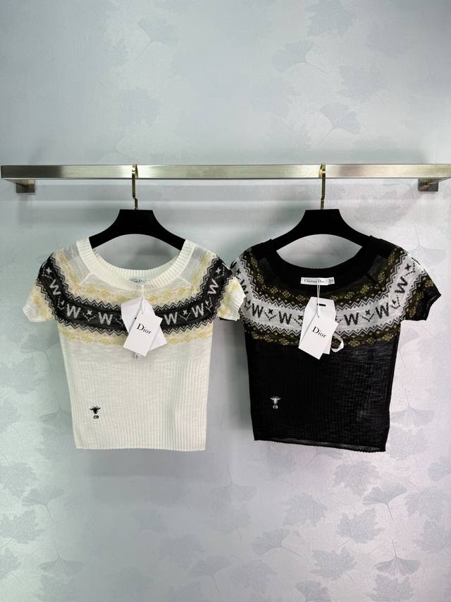 dio*2025 New Arrivals Fair Isle Pattern Knitted Short Sleeves Customized Yb L